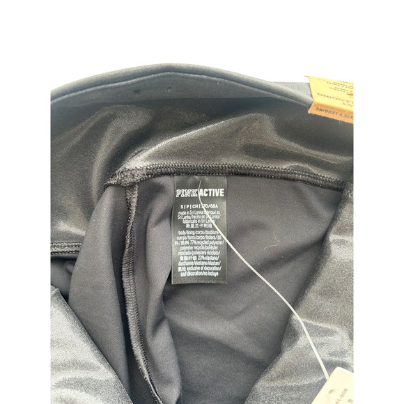 NWT PINK Victoria's Secret High Waist Full Length Legging Black Shiny Fairy Core - Picture 7 of 9